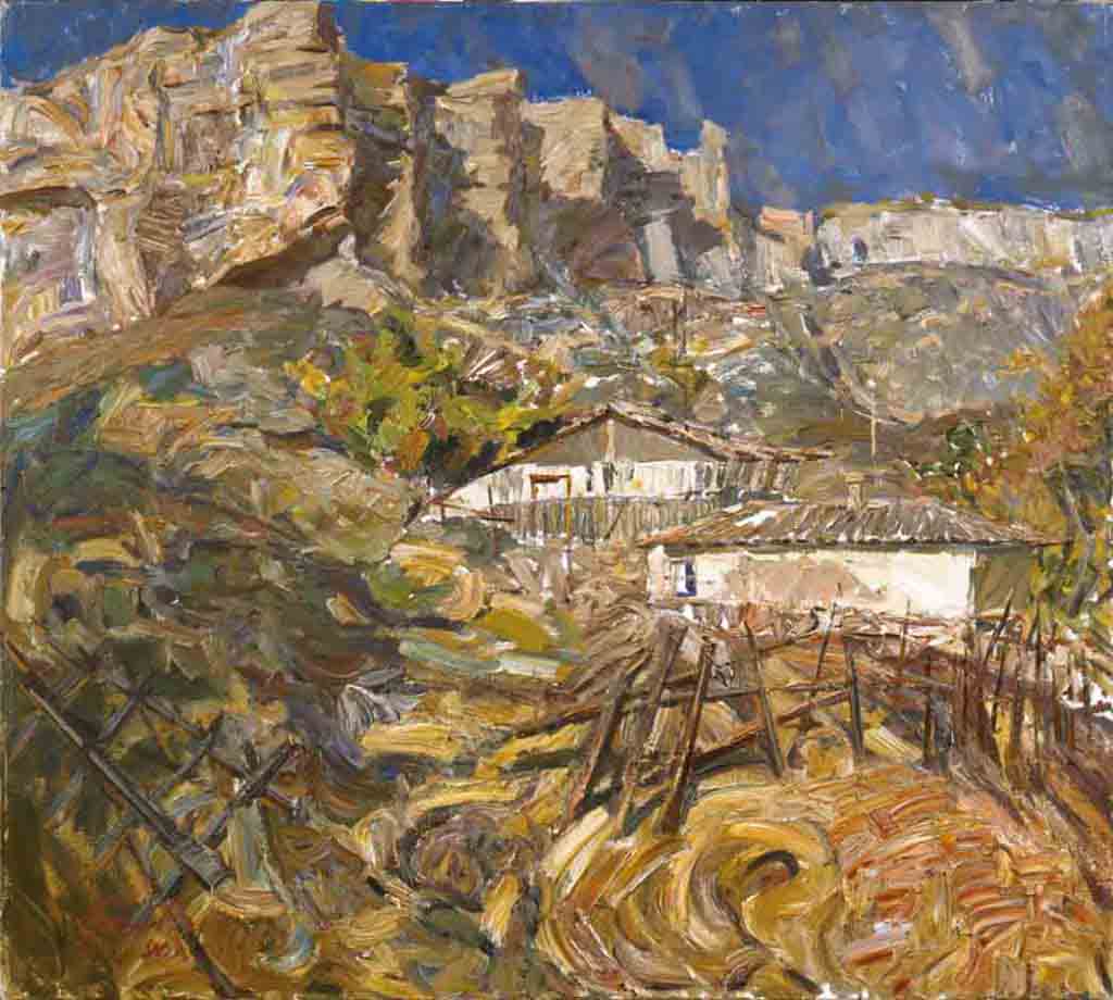 In the gorges. Canvas, oil.  Size: 80х100. Year: 1990